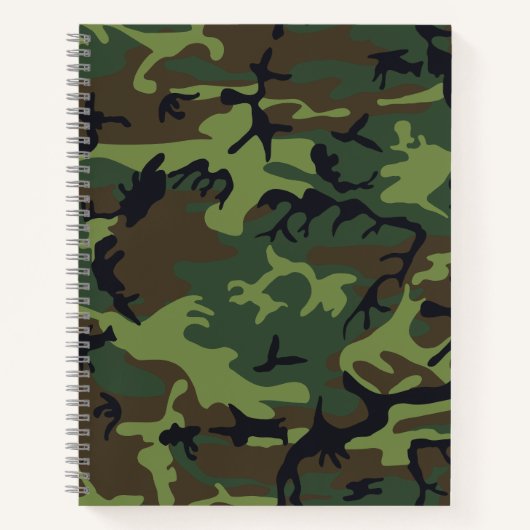 Green Camouflage Pattern, militärisches Muster, Ar Notizblock (Vorderseite)