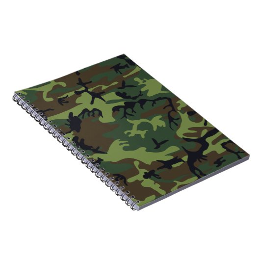 Green Camouflage Pattern, militärisches Muster, Ar Notizblock (Rechte Seite)