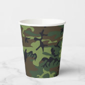 Green Camouflage Pattern, militärisches Muster, Ar Pappbecher (Links)