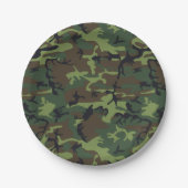 Green Camouflage Pattern, militärisches Muster, Ar Pappteller (Vorderseite)
