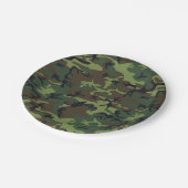 Green Camouflage Pattern, militärisches Muster, Ar Pappteller (Schrägansicht)