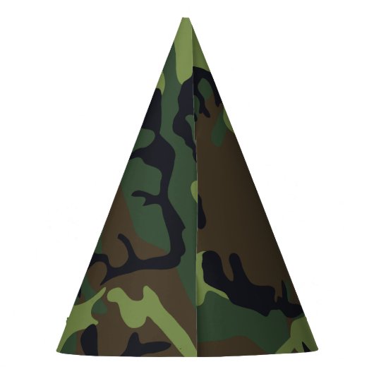 Green Camouflage Pattern, militärisches Muster, Ar Partyhütchen (Rückseite)