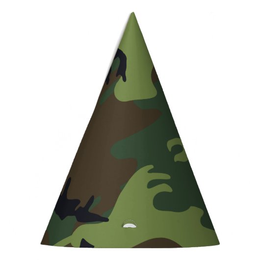 Green Camouflage Pattern, militärisches Muster, Ar Partyhütchen (Links)