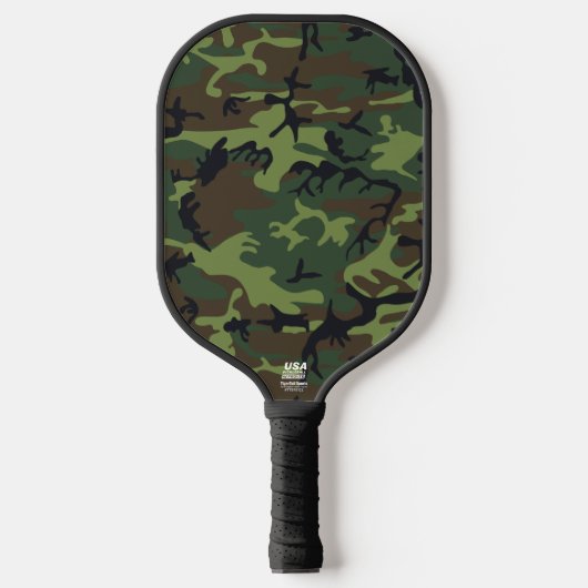 Green Camouflage Pattern, militärisches Muster, Ar Pickleball Schläger (Vorderseite)