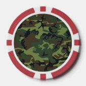 Green Camouflage Pattern, militärisches Muster, Ar Pokerchips (Vorderseite)