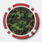 Green Camouflage Pattern, militärisches Muster, Ar Pokerchips (Rückseite)