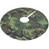 Green Camouflage Pattern, militärisches Muster, Ar Polyester Weihnachtsbaumdecke (Schrägansicht)