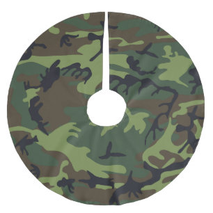 Green Camouflage Pattern, militärisches Muster, Ar Polyester Weihnachtsbaumdecke