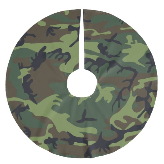 Green Camouflage Pattern, militärisches Muster, Ar Polyester Weihnachtsbaumdecke (Vorderseite)