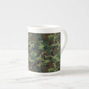 Green Camouflage Pattern, militärisches Muster, Ar Porzellantasse