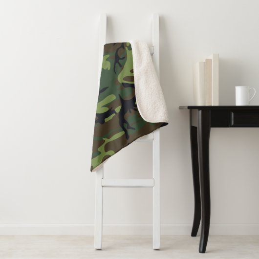 Green Camouflage Pattern, militärisches Muster, Ar Sherpadecke (Beispiel)