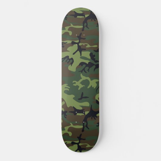 Green Camouflage Pattern, militärisches Muster, Ar Skateboard (Vorderseite)