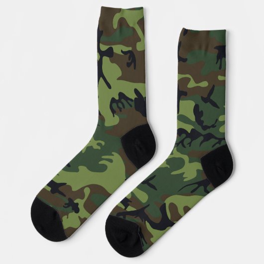 Green Camouflage Pattern, militärisches Muster, Ar Socken (Linkes Detail)