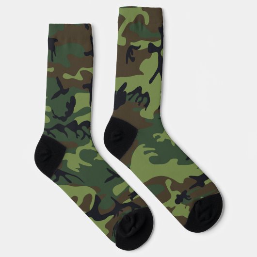 Green Camouflage Pattern, militärisches Muster, Ar Socken (Rechts)