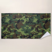 Green Camouflage Pattern, militärisches Muster, Ar Strandtuch (Vorderseite)