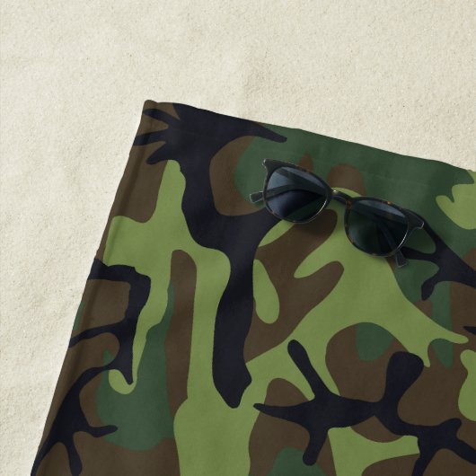 Green Camouflage Pattern, militärisches Muster, Ar Strandtuch (Beispiel)