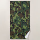 Green Camouflage Pattern, militärisches Muster, Ar Strandtuch (Vorderseite)