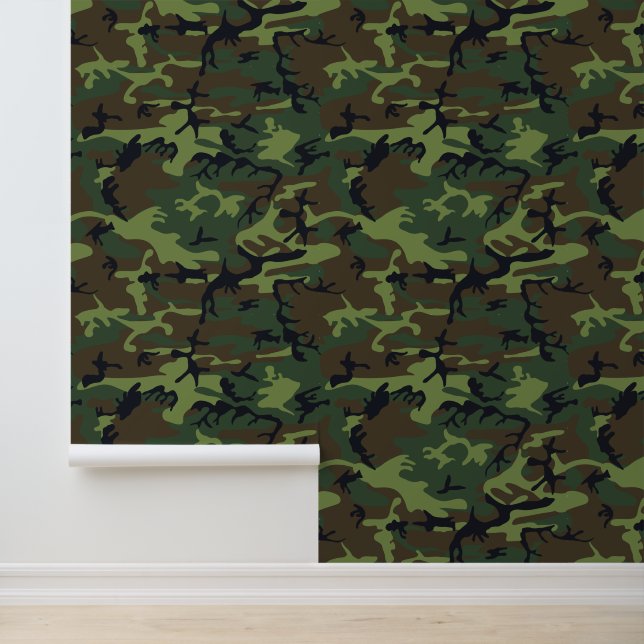 Green Camouflage Pattern, militärisches Muster, Ar Tapete (Anwendung)