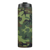 Green Camouflage Pattern, militärisches Muster, Ar Thermosbecher (Vorderseite)