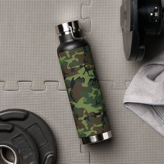 Green Camouflage Pattern, militärisches Muster, Ar Trinkflasche (Fitnessstudio)