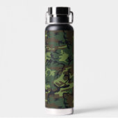 Green Camouflage Pattern, militärisches Muster, Ar Trinkflasche (Rückseite)