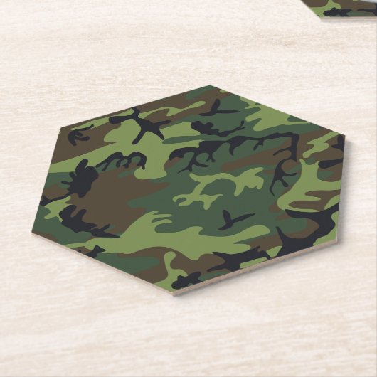 Green Camouflage Pattern, militärisches Muster, Ar Untersetzer (angewinkelt)