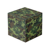 Green Camouflage Pattern, militärisches Muster, Ar Würfel (Rückseite Schrägansicht)