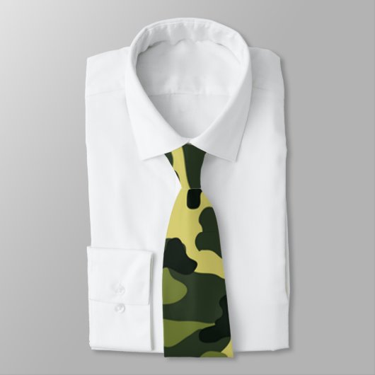 Green Camouflage Pattern Tie Krawatte (Gebunden)