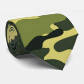 Green Camouflage Pattern Tie Krawatte (Gerollt)