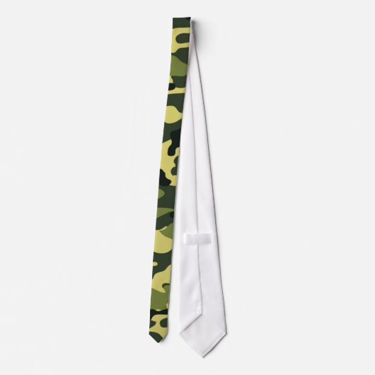 Green Camouflage Pattern Tie Krawatte (Rückseite)
