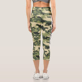 Green Camouflage PERSONALIZE Capri Leggings (Rückseite)