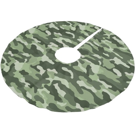 Green Camouflage Polyester Weihnachtsbaumdecke (Schrägansicht)