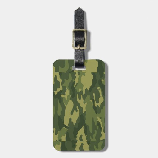 Green Camouflage Print Gepäckanhänger (Vorderseite vertikal)