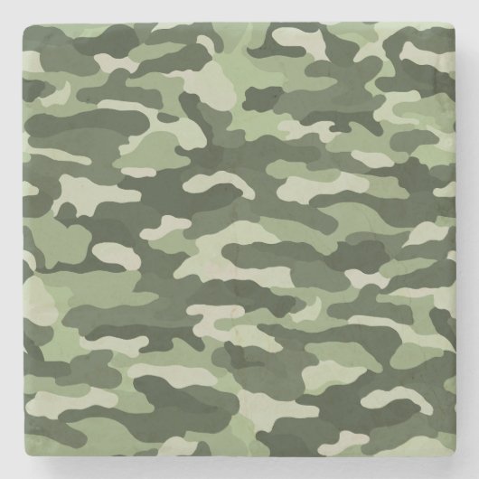 Green Camouflage Steinuntersetzer (Vorderseite)