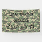 Green Camouflage Welcome Zuhause Banner Personalis (Horizontal)