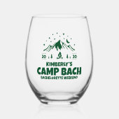 Green Camp Bachelorette Außenbereich Weinglas Ohne Stiel (Vorderseite)