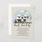 Green Camper Lumberjack Babydusche Buchanfrage Begleitkarte (Vorne/Hinten)