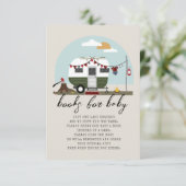 Green Camper Lumberjack Babydusche Buchanfrage Begleitkarte (Stehend Vorderseite)