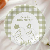 Green Camping Baby Dusche Pappteller