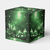 Green Candles Christmas Holiday Favor Box Geschenkschachtel (Rückseite)