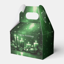 Green Candles Christmas Holiday Gift Box Geschenkschachtel