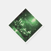 Green Candles Christmas Holiday Napkin Serviette (Ecke)
