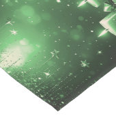 Green Candles Christmas Holiday Table Runner Mittelgroßer Tischläufer (Ecke)