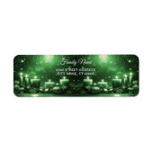 Green Candles Christmas Return Address Label (Vorne)