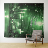 Green Candles Holiday Backdrop Wandteppich (Beispiel (Horizontal))