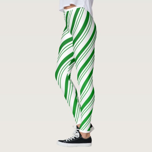 Green Candy Cane Striped Leggings (Links)