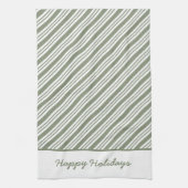 Green Candy Strip Weihnachtsfeier Geschirrtuch (Vertikal)