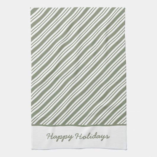 Green Candy Strip Weihnachtsfeier Geschirrtuch (Vertikal)