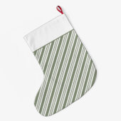 Green Candy Strip Weihnachtsfeier Großer Weihnachtsstrumpf (Rückseite (Hängend))