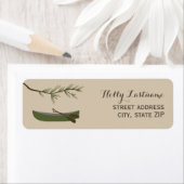 Green Canoe + Evergreen Branch Address Label (Insitu)